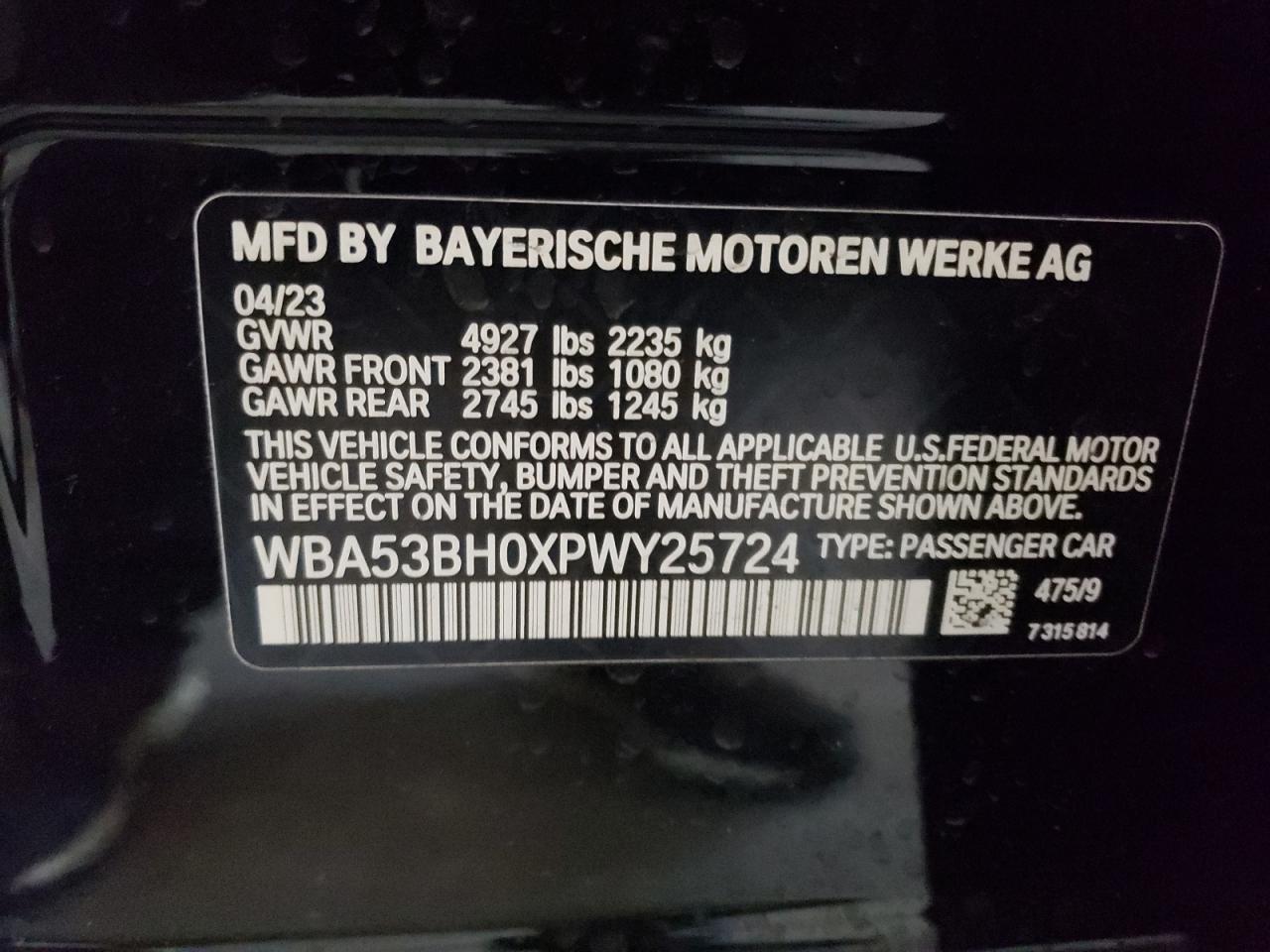 WBA53BH0XPWY25724 2023 BMW 5 SERIES - Image 12