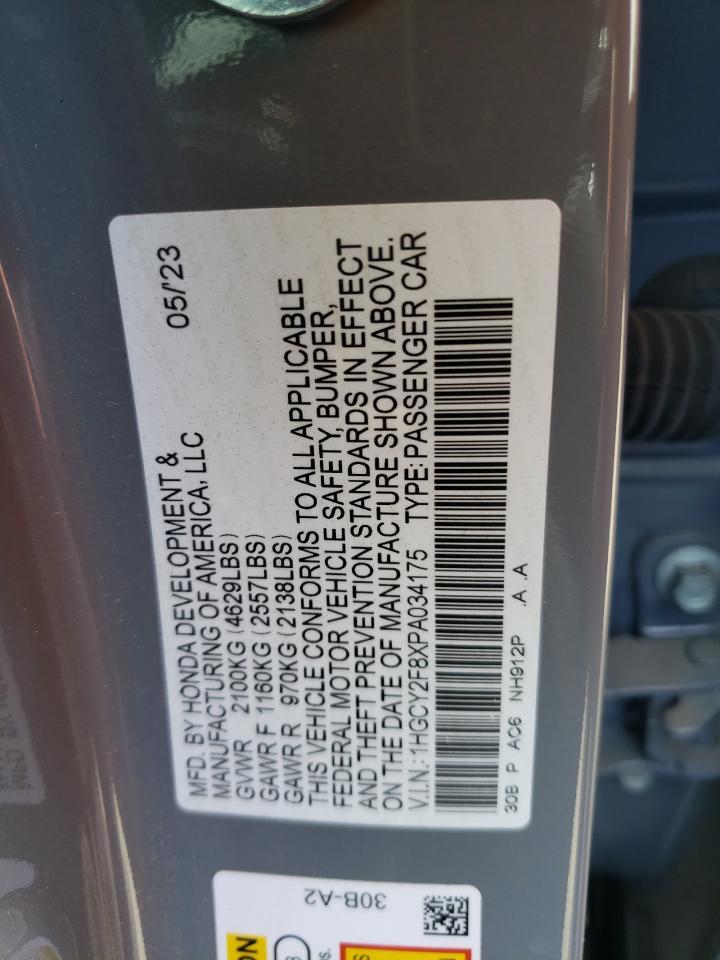 1HGCY2F8XPA034175 2023 HONDA ACCORD - Image 12