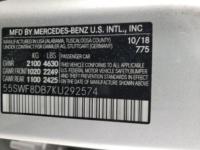 55SWF8DB7KU292574 2019 MERCEDES-BENZ C-CLASS - Image 12