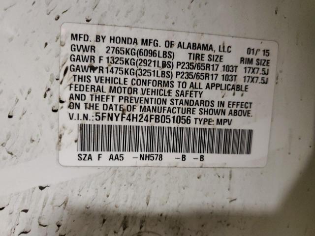 5FNYF4H24FB051056 2015 HONDA PILOT - Image 12