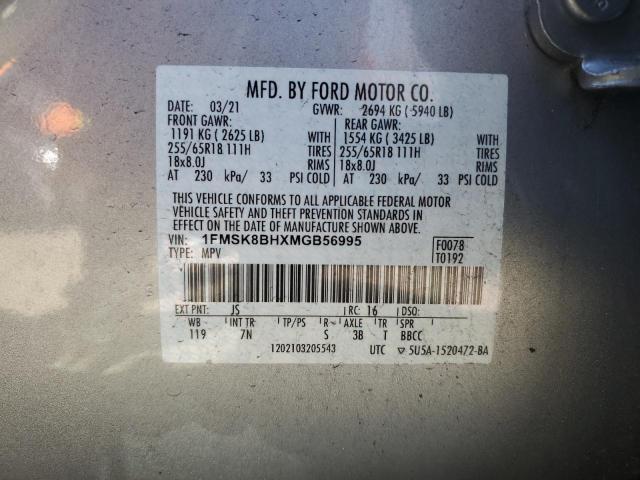 1FMSK8BHXMGB56995 2021 FORD EXPLORER - Image 13