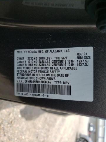 5FNRL6H80NB008569 2022 HONDA ODYSSEY - Image 13