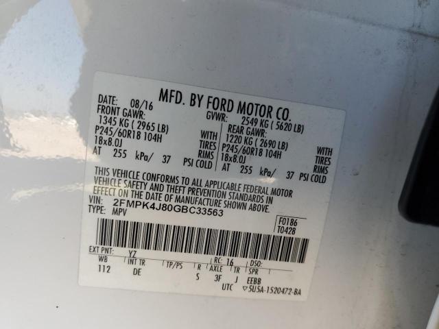 2FMPK4J80GBC33563 2016 FORD EDGE - Image 13