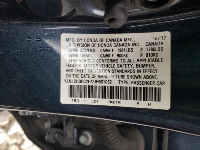 2HGFC2F72JH501052 2018 HONDA CIVIC - Image 13