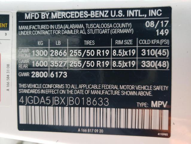 4JGDA5JBXJB018633 2018 MERCEDES-BENZ GLE - Image 13