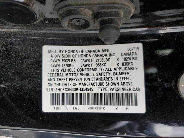 2HGFC3B30KH354949 2019 HONDA CIVIC - Image 12