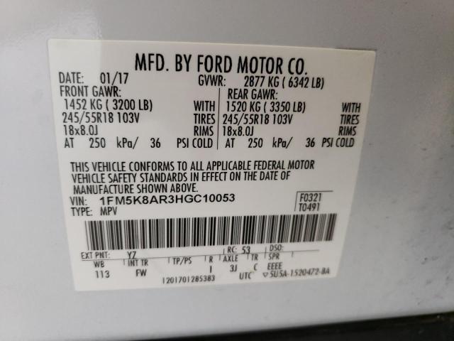 1FM5K8AR3HGC10053 2017 FORD EXPLORER - Image 13