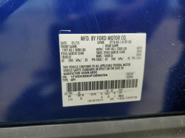 1FM5K8B83FGB84394 2015 FORD EXPLORER - Image 12