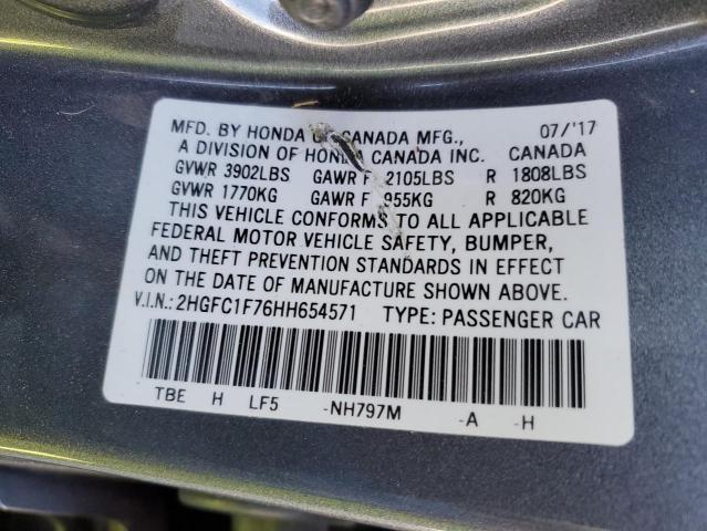 2HGFC1F76HH654571 2017 HONDA CIVIC - Image 13