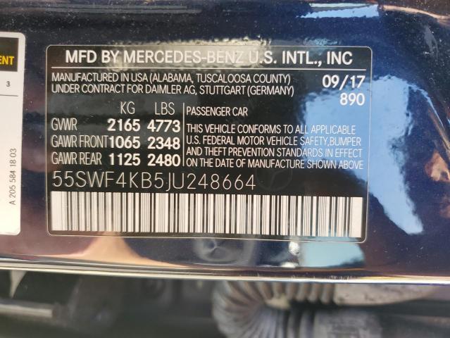 55SWF4KB5JU248664 2018 MERCEDES-BENZ C CLASS - Image 12