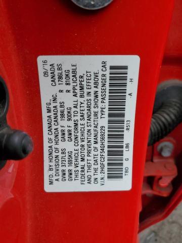 2HGFC2F54GH569229 2016 HONDA CIVIC - Image 12