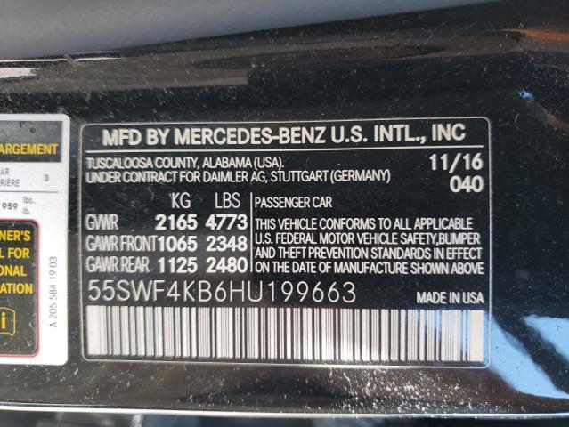 55SWF4KB6HU199663 2017 MERCEDES-BENZ C CLASS - Image 12