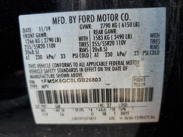 1FM5K8GC0LGB26803 2020 FORD EXPLORER - Image 13