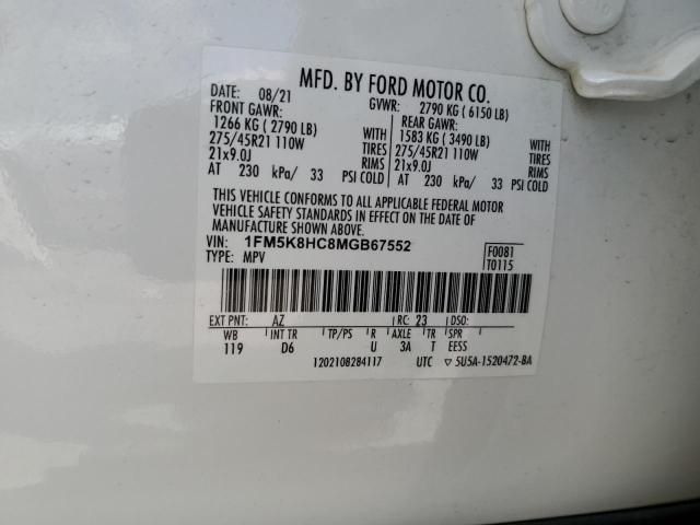 1FM5K8HC8MGB67552 2021 FORD EXPLORER - Image 13