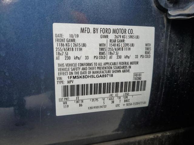 1FMSK8DH5LGA89718 2020 FORD EXPLORER - Image 13