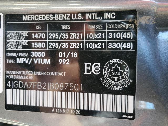 4JGDA7FB2JB087501 2018 MERCEDES-BENZ GLE - Image 14