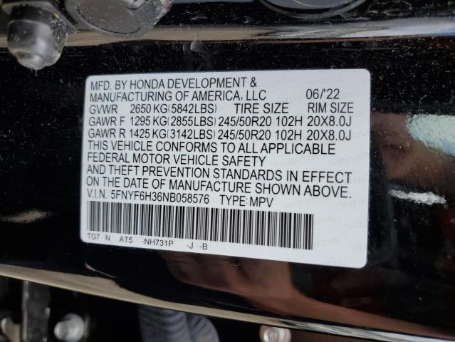 5FNYF6H36NB058576 2022 HONDA PILOT - Image 13