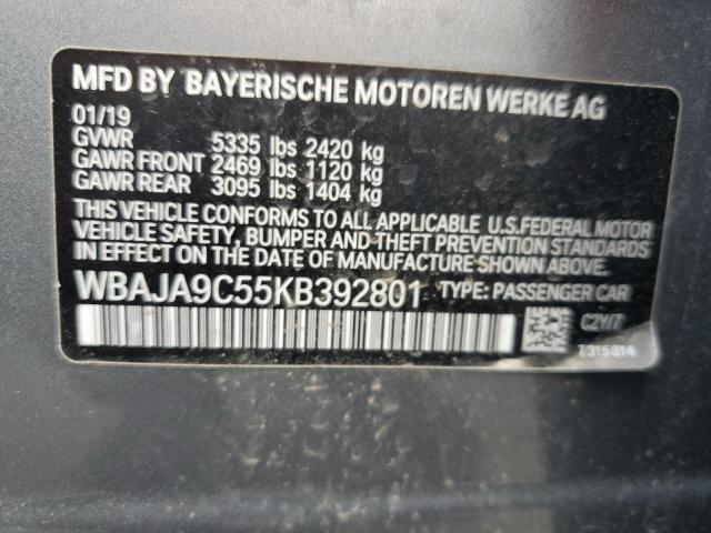 WBAJA9C55KB392801 2019 BMW 5 SERIES - Image 12