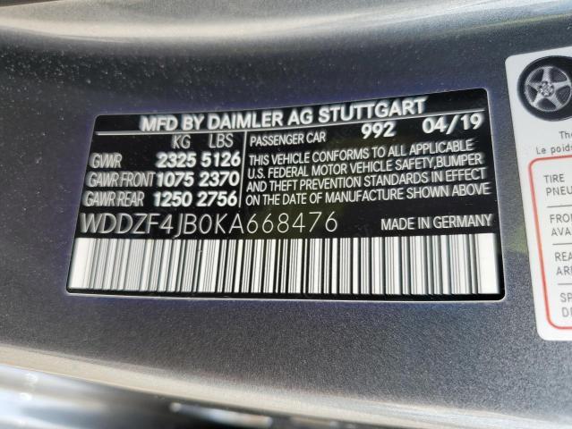 WDDZF4JB0KA668476 2019 MERCEDES-BENZ E CLASS - Image 13