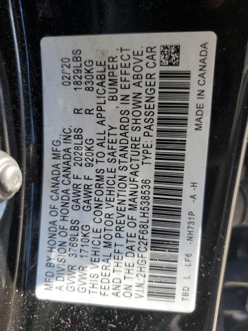 2HGFC2F68LH538536 2020 HONDA CIVIC - Image 12